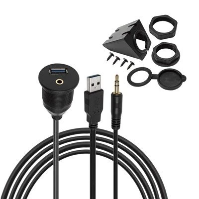 Cavo impermeabile USB 3.0 e AUX da 3,5 mm per montaggio a filo per autoveicolo