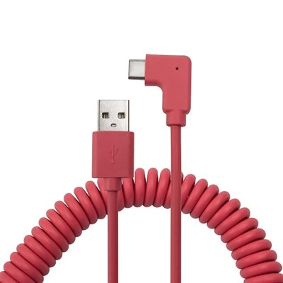 Cavo retrattile USB Tipo C maschio a USB 2.0 A maschio avvolto ad angolo sinistro/destro