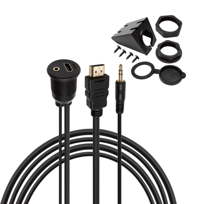 Cavo di prolunga per montaggio a incasso da 3,5 mm e HDMI a AUX